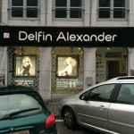 Enseigne commerciale du salon de coiffure Delfin Alexander de Soignies